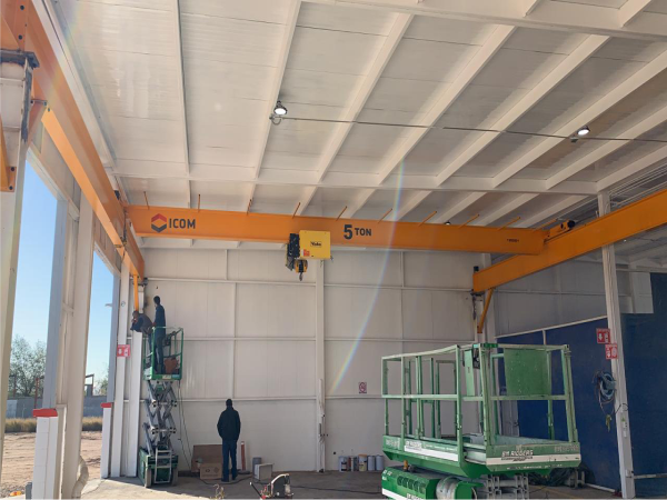 puente grua  monorriel con polipasto electrico marca yale con capacidad de 5 toneladas_
